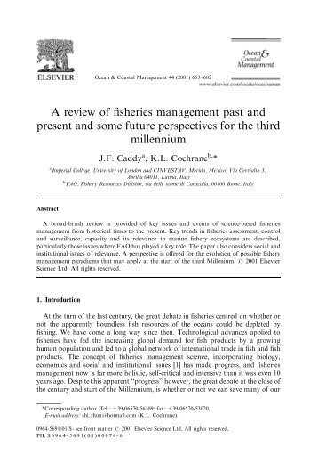A review of fisheries management past and present and some future ...