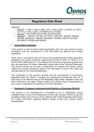Regulatory Data Sheet - Qenos