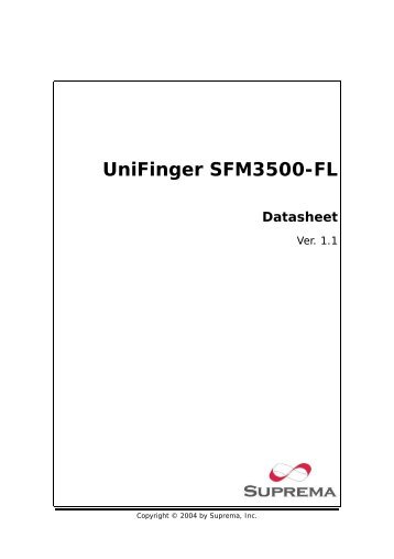 UniFinger SFM3500-FL - Suprema