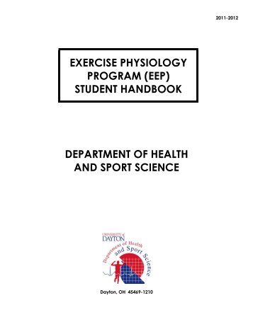 EXERCISE PHYSIOLOGY PROGRAM (EEP) - University of Dayton