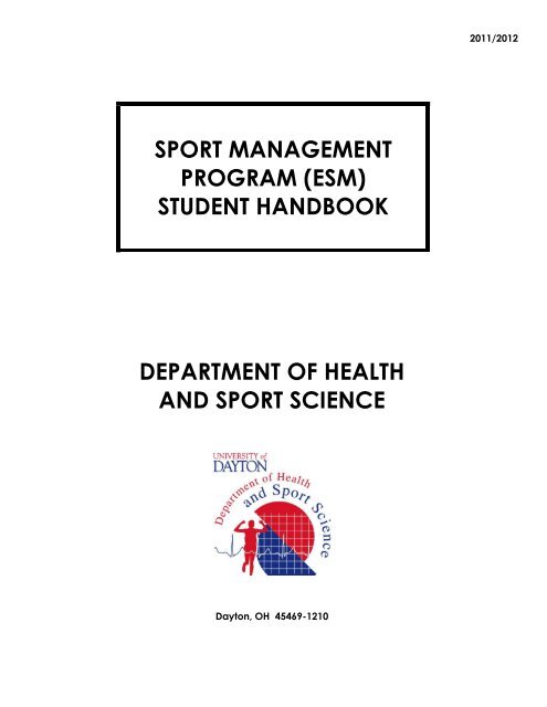 SPORT MANAGEMENT PROGRAM (ESM ... - University of Dayton