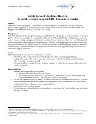 Committee Charter - LearnLINKS - Lucile Packard Children's Hospital