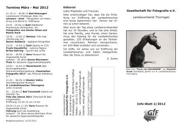 Termine März - Mai 2012 - Gesellschaft für Fotografie eV