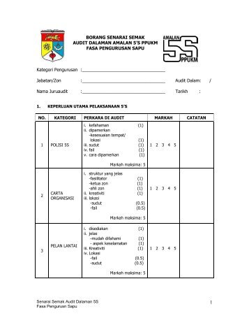 BORANG SENARAI SEMAK BORANG SENARAI SEMAK