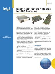 IntelÂ® NetStructureâ¢ Boards for SS7 Signaling