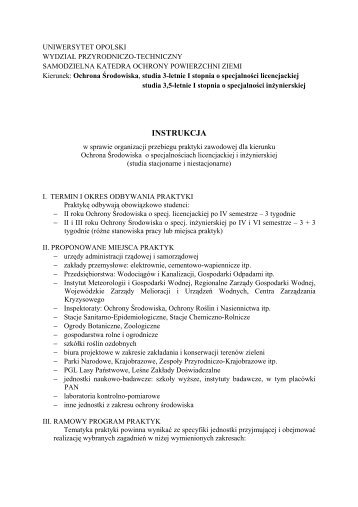 Instrukcja praktyk studenckich 2012-2013.pdf - SAMODZIELNA ...