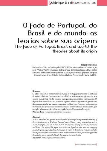 O fado de Portugal, do Brasil e do mundo: as teorias sobre sua origem