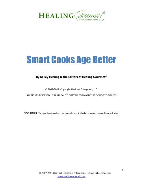 Smart Cooks Age Better - The Food Cure: Your Healthy Eating ...