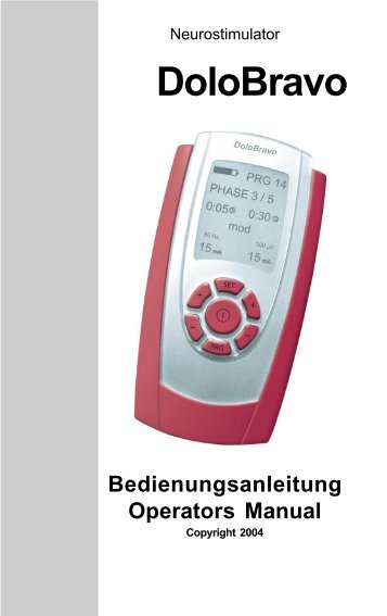 Bedienungsanleitung Operators Manual - MEDITECH Sachsen GmbH