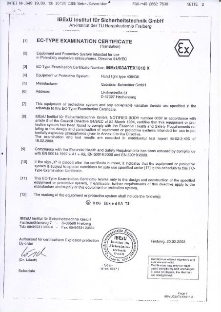 ATEX Certificate ATEX Certificate