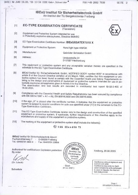 ATEX Certificate