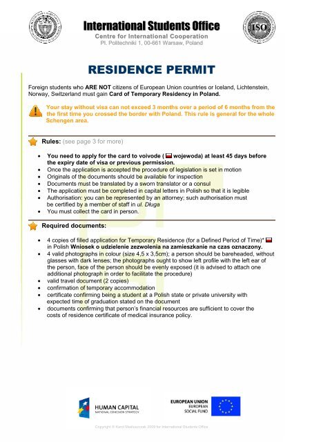 Residence permit info - PIRG