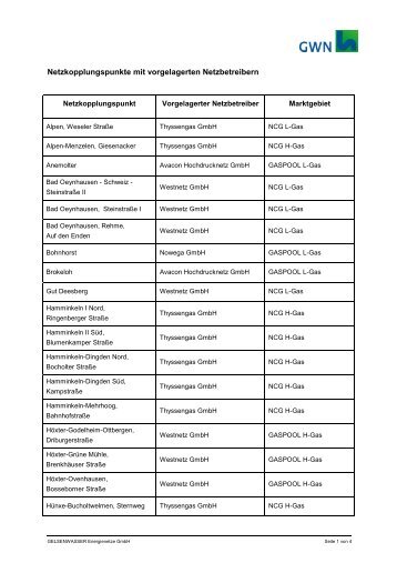 Netzkopplungspunkte - GELSENWASSER Energienetze GmbH