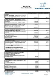 Preisliste PRAXIS-PROGRAMM - Medisoftware