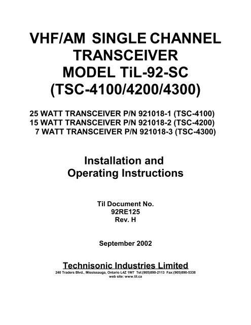 TSC-4100/4200/4300 - Dallas Avionics, Inc.