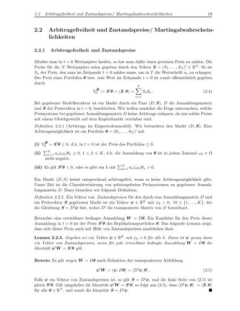 Vorlesungsskript Finanzmathematik I