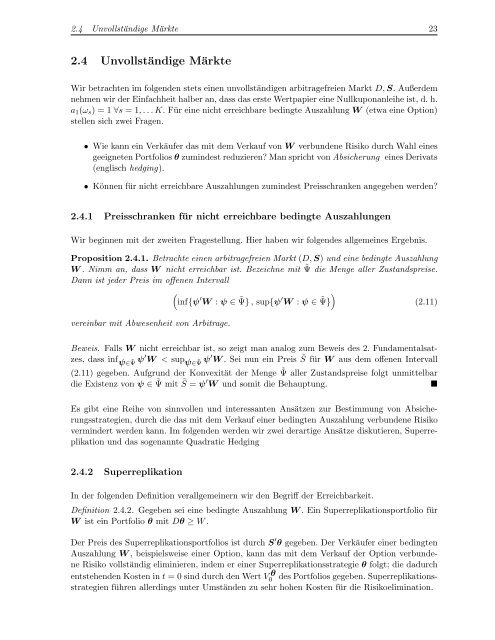 Vorlesungsskript Finanzmathematik I