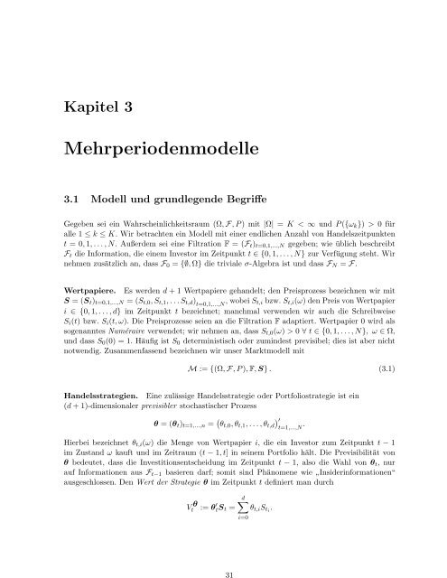 Vorlesungsskript Finanzmathematik I