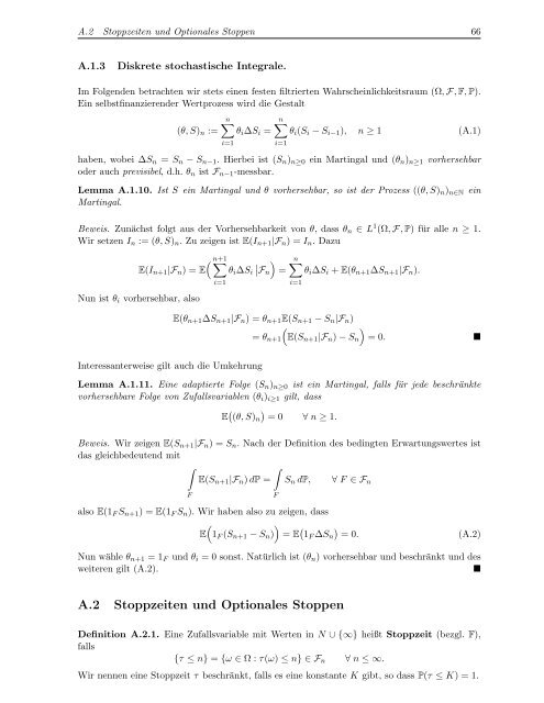 Vorlesungsskript Finanzmathematik I