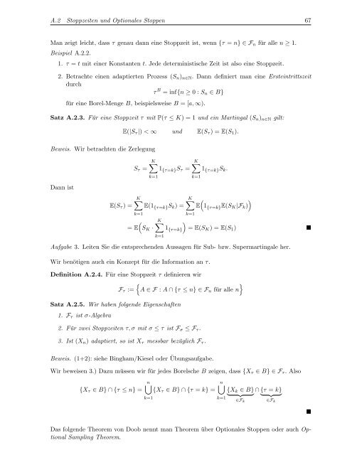 Vorlesungsskript Finanzmathematik I