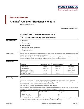 Araldite AW 2104 / Hardener HW 2934 - DanLube