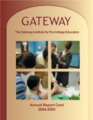 Annual Report Card 2004-2005 - Gateway Institute for Pre-College ...