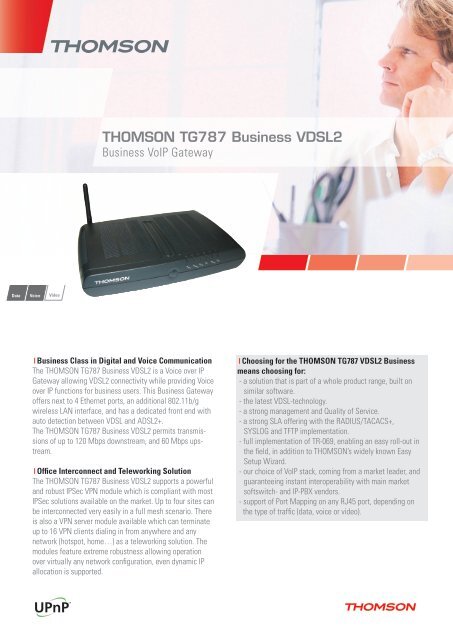 THOMSON TG787 Business VDSL2 - Marcom Telecoms Home page