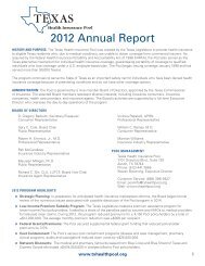 2012 Annual Report - Texas Health Insurance Risk Pool