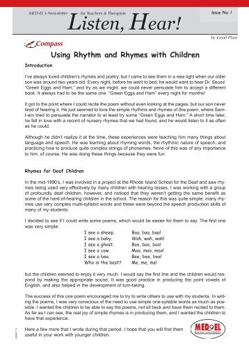 Using Rhythm and Rhymes with Children - Med-El