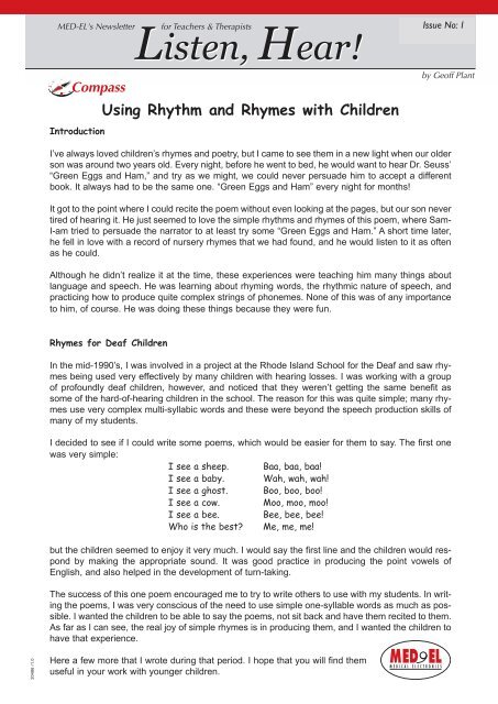 Using Rhythm and Rhymes with Children - Med-El