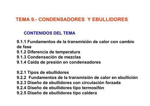 TEMA 9.- CONDENSADORES Y EBULLIDORES - IqTMA-UVa