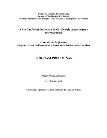 Program Conferinta - Societatea Romana de Cardiologie