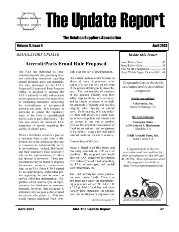 Aircraft/Parts Fraud Rule Proposed - Aviation Suppliers Association