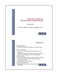 Welcome to CSE 143! Microelectronic System Design ... - MESL