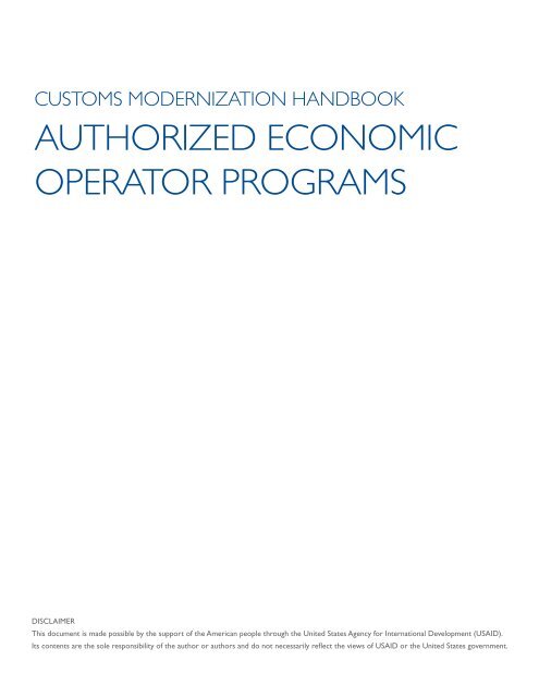 authorized economic operator programs - Economic Growth - usaid