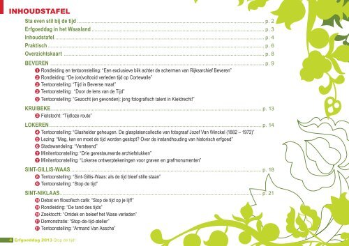 Brochure Erfgoeddag - Erfgoedcel Waasland