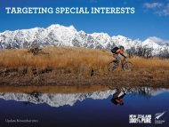 TARGETING SPECIAL INTERESTS - Tourism New Zealand