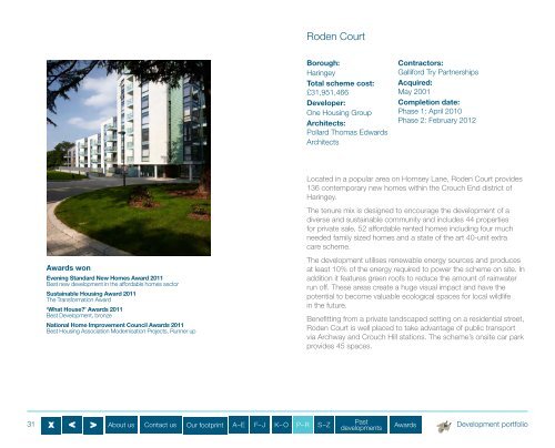 our development portfolio - One Housing Group