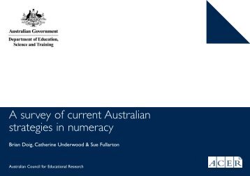 A survey of current Australian strategies in numeracy - ACER