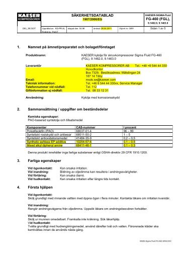 KAESER kylolja fÃ¶r skruvkompressorer Sigma Fluid FG-460