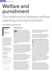 Welfare and punishment - Centre for Crime and Justice Studies