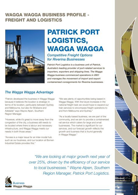 PATRICK PORT LOGISTICS, WAGGA WAGGA - Business Wagga ...