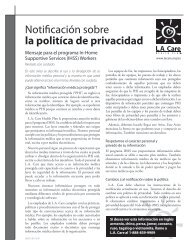 NotificaciÃ³n sobre la politÃ­ca de privacidad - LA Care Health Plan