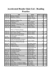 Accelerated Reader Quiz List - EGUSD Blogging Central