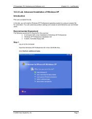 12.2.2 Lab: Advanced Installation of Windows XP Introduction ...