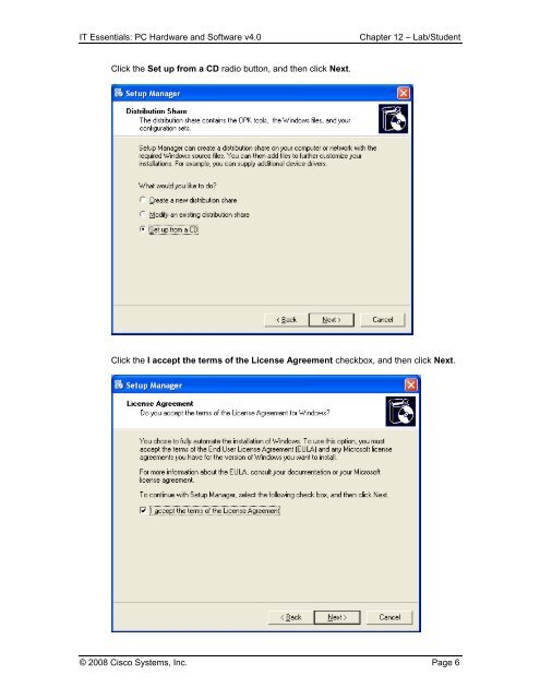 12.2.2 Lab: Advanced Installation of Windows XP Introduction ...