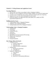 Module 10 â Writing Resumes and Application Letters Learning ...