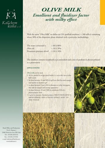 brochure olive milk - Kalichem.it