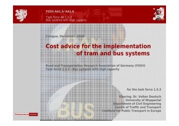 Cost advice for  the implementation of tram and bus systems - BHLS