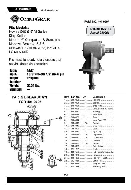 PTO PRODUCTS 35 HP Gearbo
